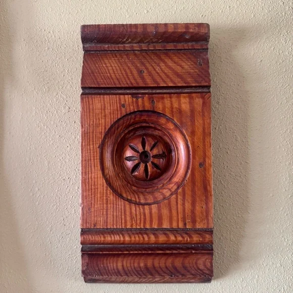 Carved Wooden Wall Decor in Warm Brown - Picture 5 of 9